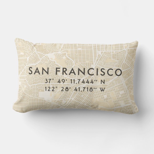 Custom San Francisco Map | Beige Kussen (Voorkant)