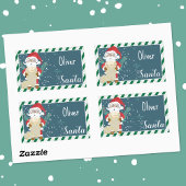Custom Santa Blue Kid Gift Tag Sticker