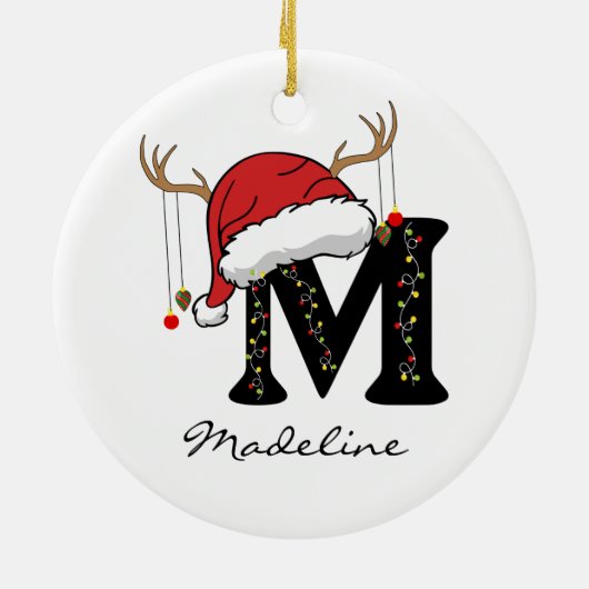 Custom Santa Monogram Ornament for Teachers (Achterkant)