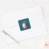 Custom Santa & Reindeer Happy Holiday Sticker (Envelop)