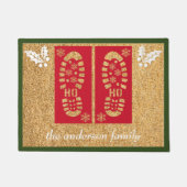 Custom Santa's Laarzen Kerstmis Rood Groen Wit Deurmat (Voorkant)