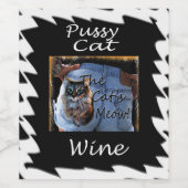 Custom schattig kat wijn fles label etiket (Enkel label)