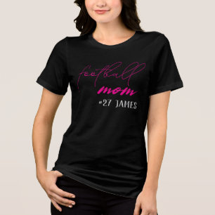Custom Schattige Football Mom Tri-Blend Shirt