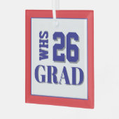 Custom School Afstudeerder '26 Glas Ornament (Voorkant links)