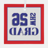 Custom School Afstudeerder '26 Glas Ornament (Achterkant)