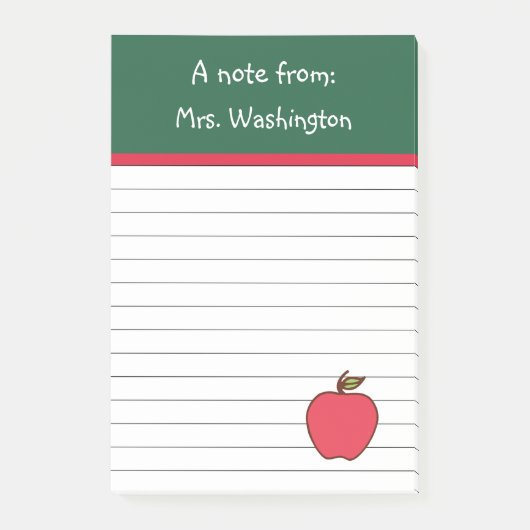 Custom School Teacher's Apple Post Het Notities Gi Post-it® Notes (Voorkant)