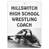 Custom School Wrestling Coach Klembord (Achterkant)