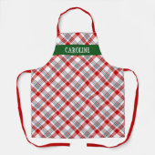 Custom Schots Rood Groen Wit Geel Plaid Schort (Voorkant)