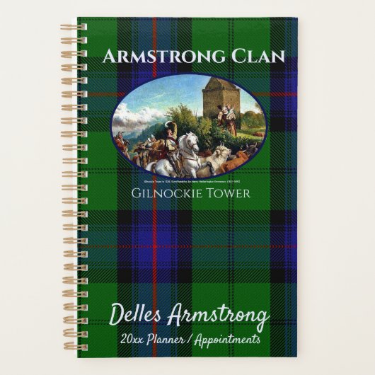 Custom Schotse Armstrong Clan Gilnockie Weekly Planner (Voorkant)