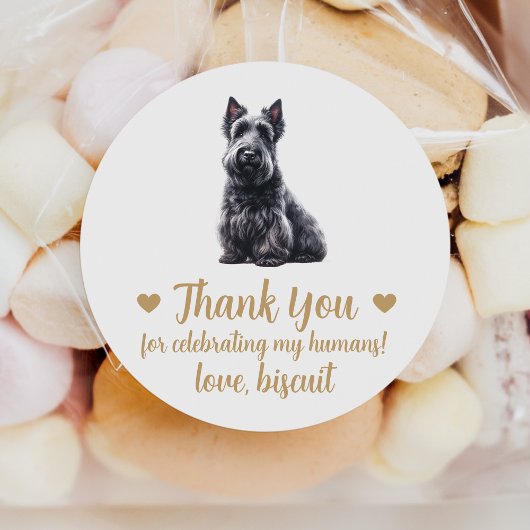 Custom Schotse Terrier Dog Wedding Favor Stickers