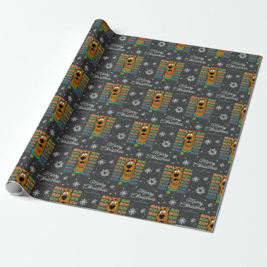 Custom Scooby-Doo Ruh Roh Kerstmis Snowflake Cadeaupapier (Uitgerold)
