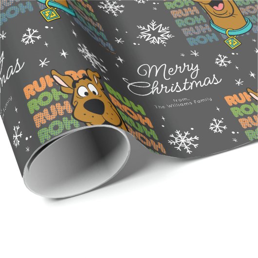 Custom Scooby-Doo Ruh Roh Kerstmis Snowflake Cadeaupapier (Rol Hoek)