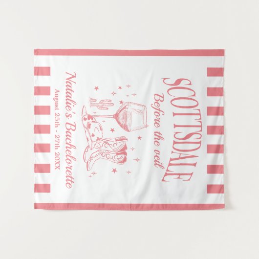 Custom Scottsdale Bache Party voor de sluier Wandkleed (Voorkant (horizontaal))