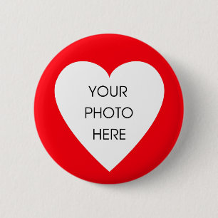 Custom Scribbleprint hart grens ... - Gepersonalis Ronde Button 5,7 Cm