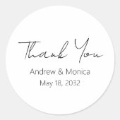 Custom Script Elegant Wedding Dank u Tin Box Ronde Sticker (Voorkant)