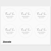 Custom Script Elegant Wedding Dank u Tin Box Ronde Sticker (Vel)