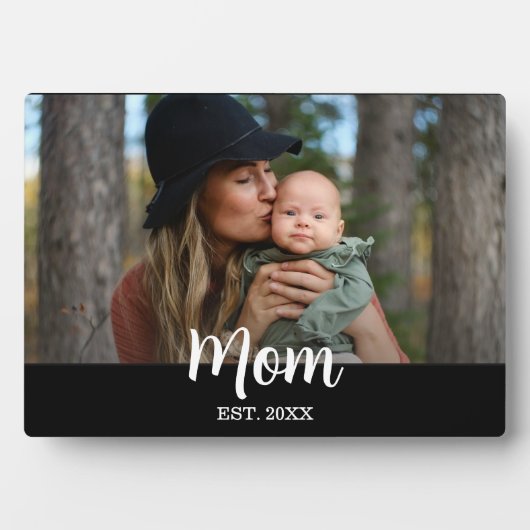 Custom Script Mom Est. Photo  Fotoplaat (voorkant)