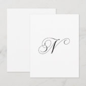 Custom Script Monogram "N" Notitiekaartje (Voorkant / Achterkant)
