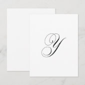 Custom Script Monogram "Y" Notitiekaartje (Voorkant / Achterkant)
