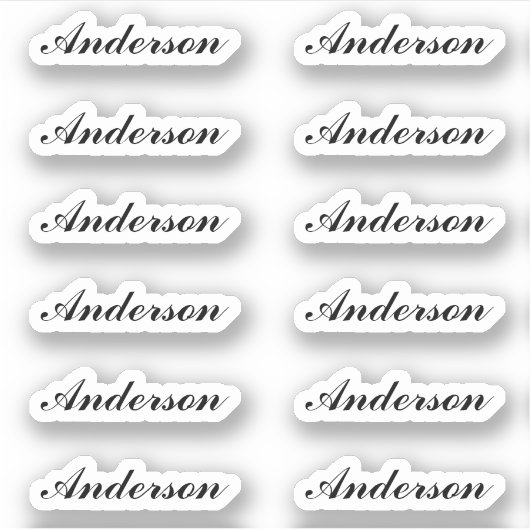 Custom Script Name Stickers One Dozen Per Sheet (Devant)