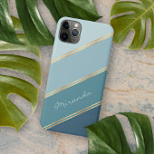 Custom Seafoam Blauwgroen Blauwe Oceaan Groene Str iPhone Hoesje
