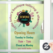 Custom Seamstress Tools QR Code Window Cling Raamsticker (Huis)