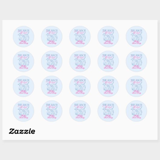 Custom Seashell Coastal Bachelorette Sticker (Vel)
