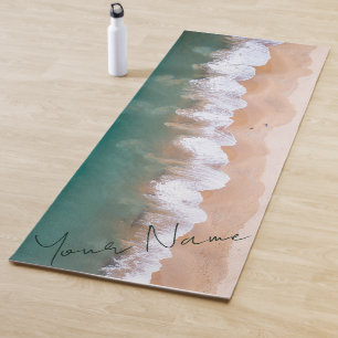 Custom Seashore Beach Calming Sunrise met naam Yogamat