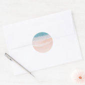 Custom Seaside Beach Sand Blue Zee Blank Sjabloon Ronde Sticker (Envelop)