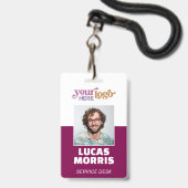 Custom Security Badge Employee/Event ID with Photo (Avant avec lanière)
