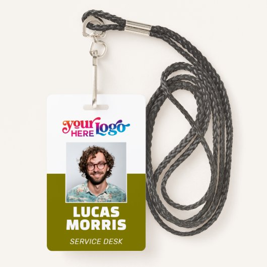 Custom Security Badge Employee/Event ID with Photo (Devant avec lanière)