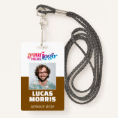 Custom Security Badge Employee/Event ID with Photo (Devant avec lanière)