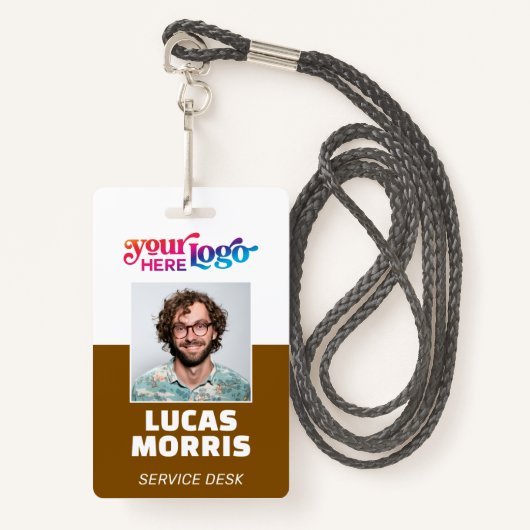Custom Security Badge Employee/Event ID with Photo (Devant avec lanière)