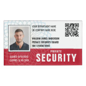 Custom Security Guard ID Naam Foto Rood Label Badg Naambadge (Voorkant)
