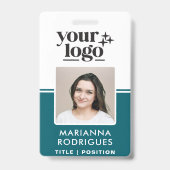 Custom Security Logo Foto Barcode Medewerker Badge (Front)