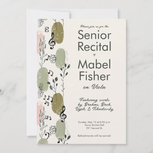 Custom Senior Music Overweging Abstract groen Kaart (Voorkant)