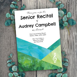 Custom Senior Overweging Muziek Thema Uitnodiging