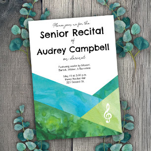 Custom Senior Overweging Muziek Thema Uitnodiging
