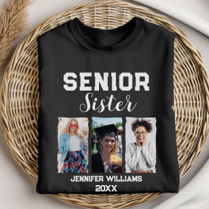 Custom Senior Sister Afstuderen Foto & Naam T-shirt