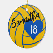 Custom Senior Volleyball Player Number Class of Keramisch Ornament (Links)