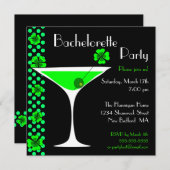 CUSTOM Shamrock Bachelorette Martini Invitation Kaart (Voorkant / Achterkant)