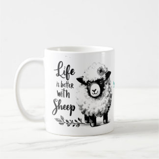 Custom Sheep Lover Mok: Het leven is beter op het Koffiemok