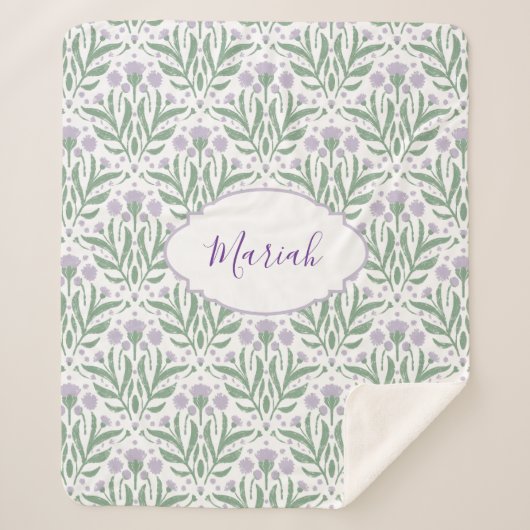 Custom sherpa baby blanket with personalized name. sherpa deken (Voorkant)