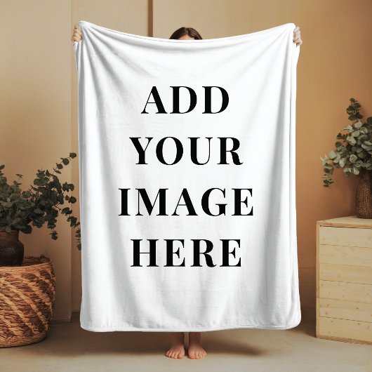 Custom Sherpa Blanket Add Your Photo Optional Text Deken