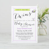 Custom She's Twins Baby shower Invitation (Debout devant)