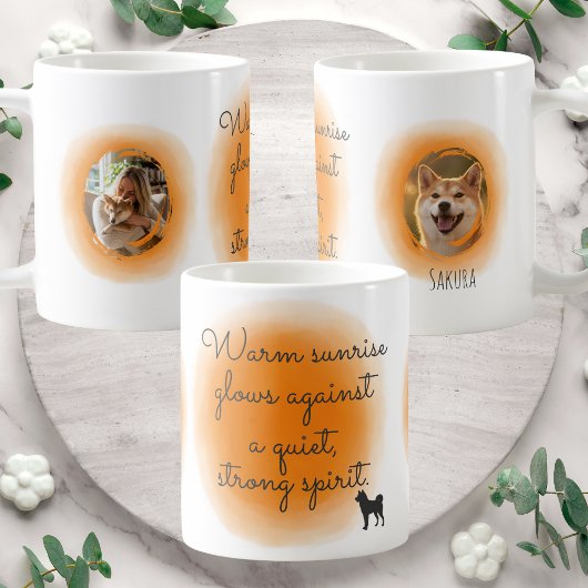 Custom Shiba Inu Mug in Pastel Orange Watercolor