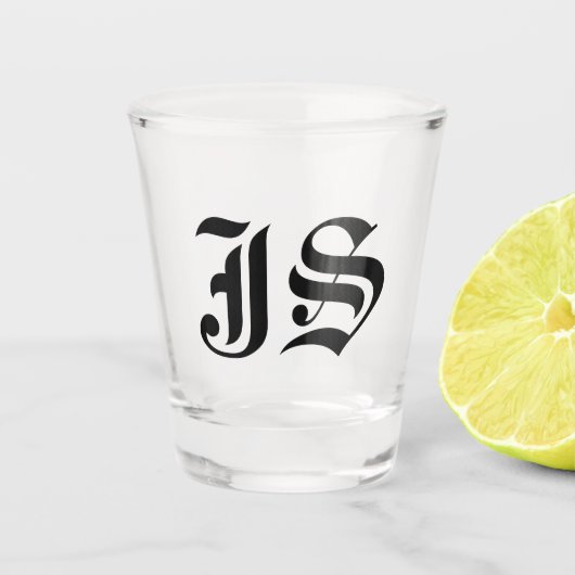 Custom Shot Glass met Initialen gepersonaliseerde Shot Glas (Voorkant)