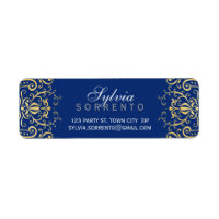 CUSTOM sierlijk filigraan damast marinegoud