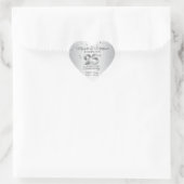 Custom Silver 25th Wedding Jubileum Diamond Hart Sticker (Tas)
