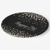 Custom Silver Gold Confetti 21st Birthday Party Papieren Bordje (Gekanteld)